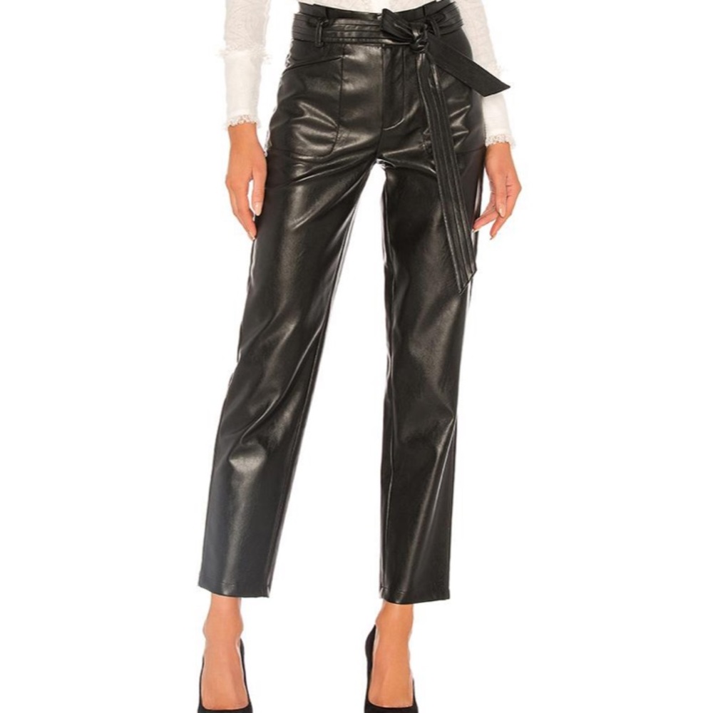 Black leather Alexis pants